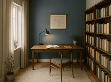 Paleta discretă a concentrării: ce culori sunt potrivite pentru o cameră de studiu